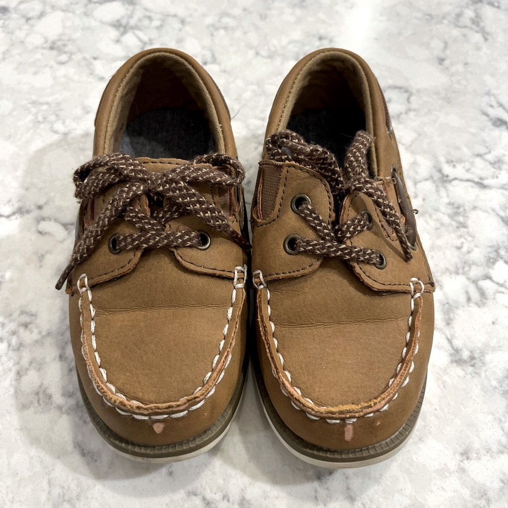 Cat & Jack Boys Brown Loafer Boat Shoes size 9